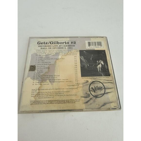 Vintage Verve Records Stan Getz Joao Gilberto Recorded Live At Carnegie Hall CD - Picture 2 of 3